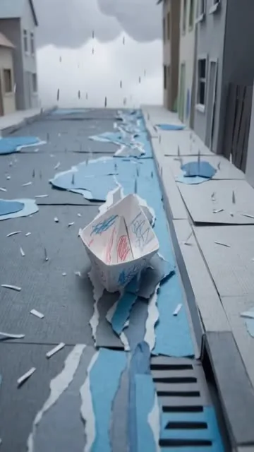 종이배 — 종이공예 3D 애니 작업물 포스터